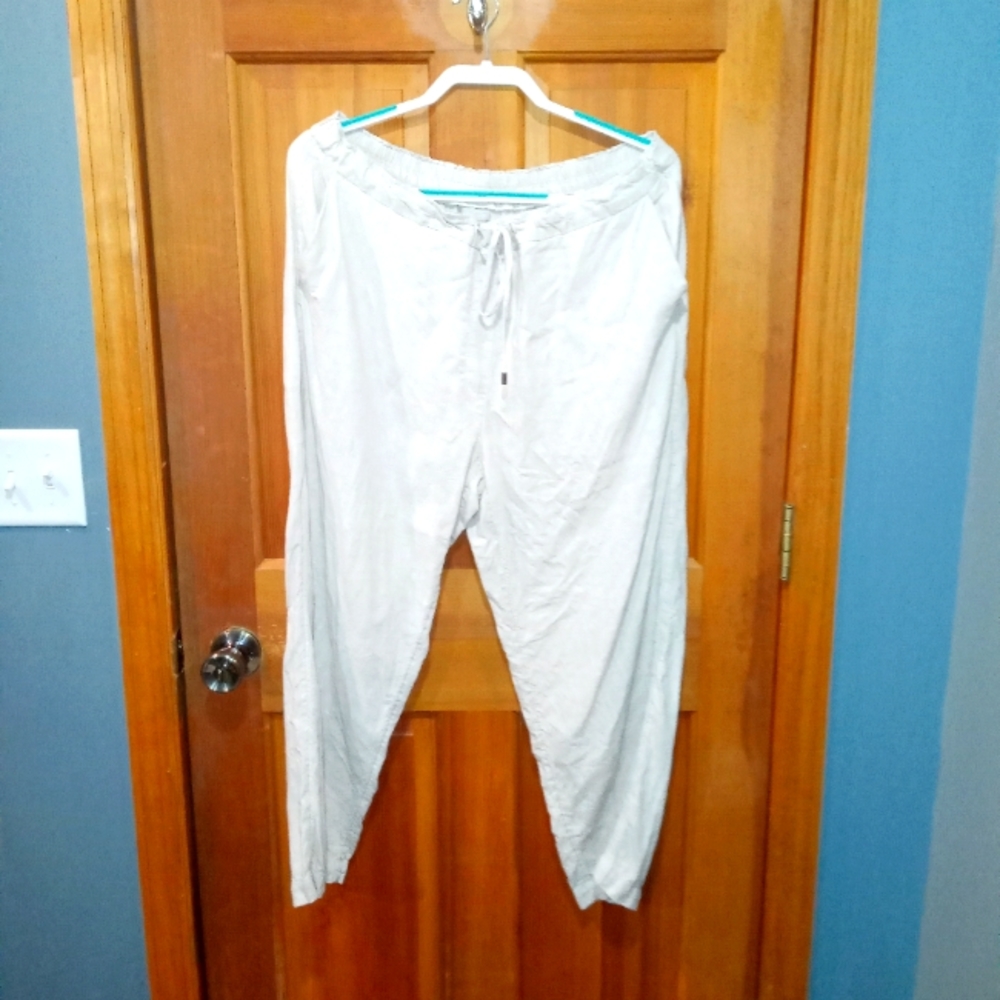 Chicos 100% linen natural color pants size 3R (16)